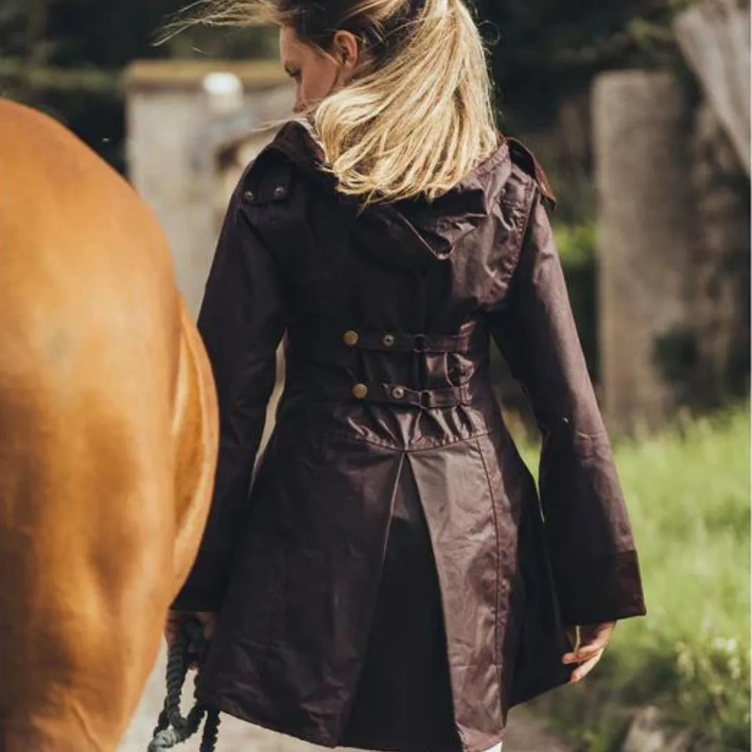 WG Women's Louise Wax Coat in Mahogany