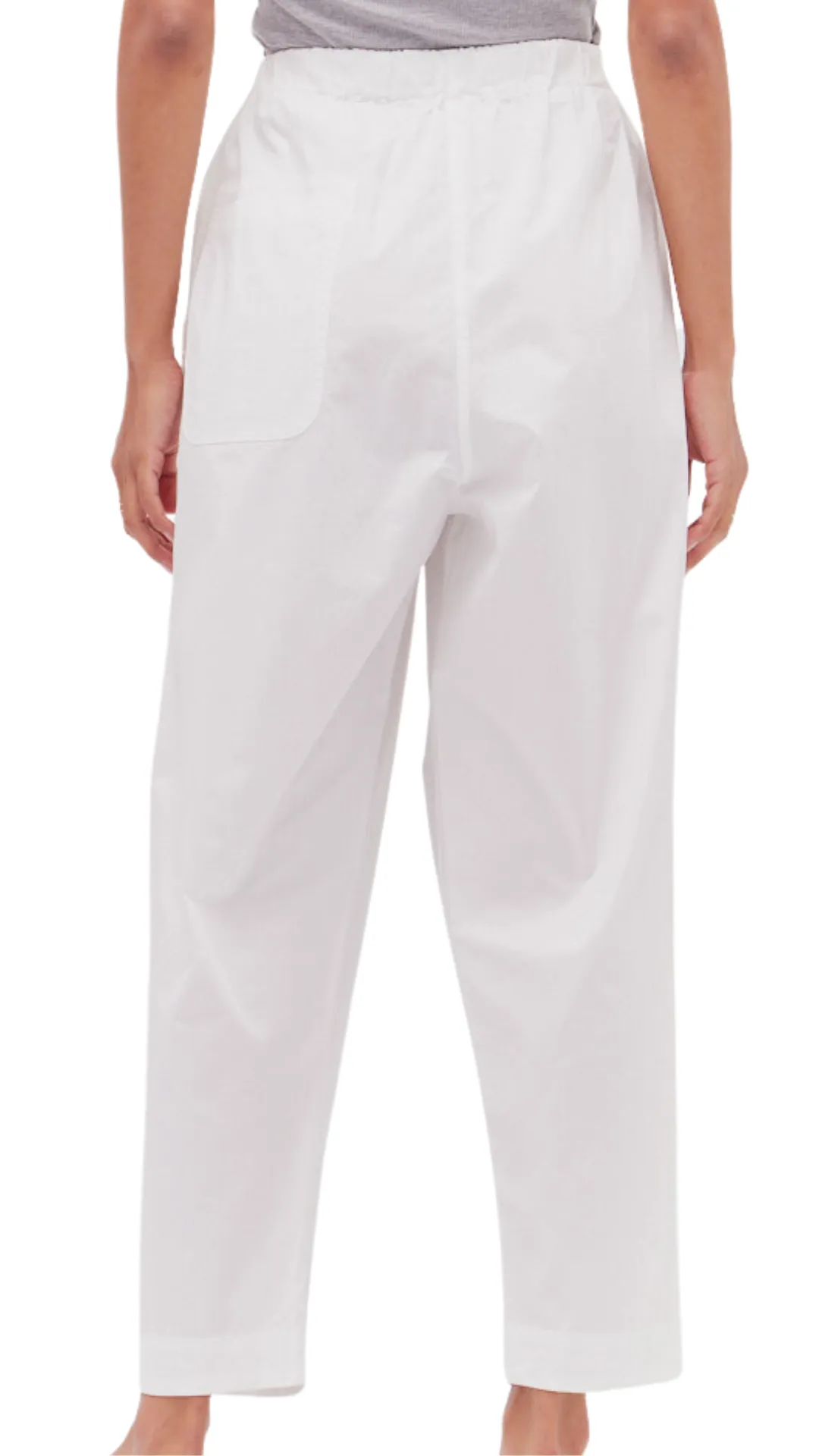 White Cotton Poplin Pants