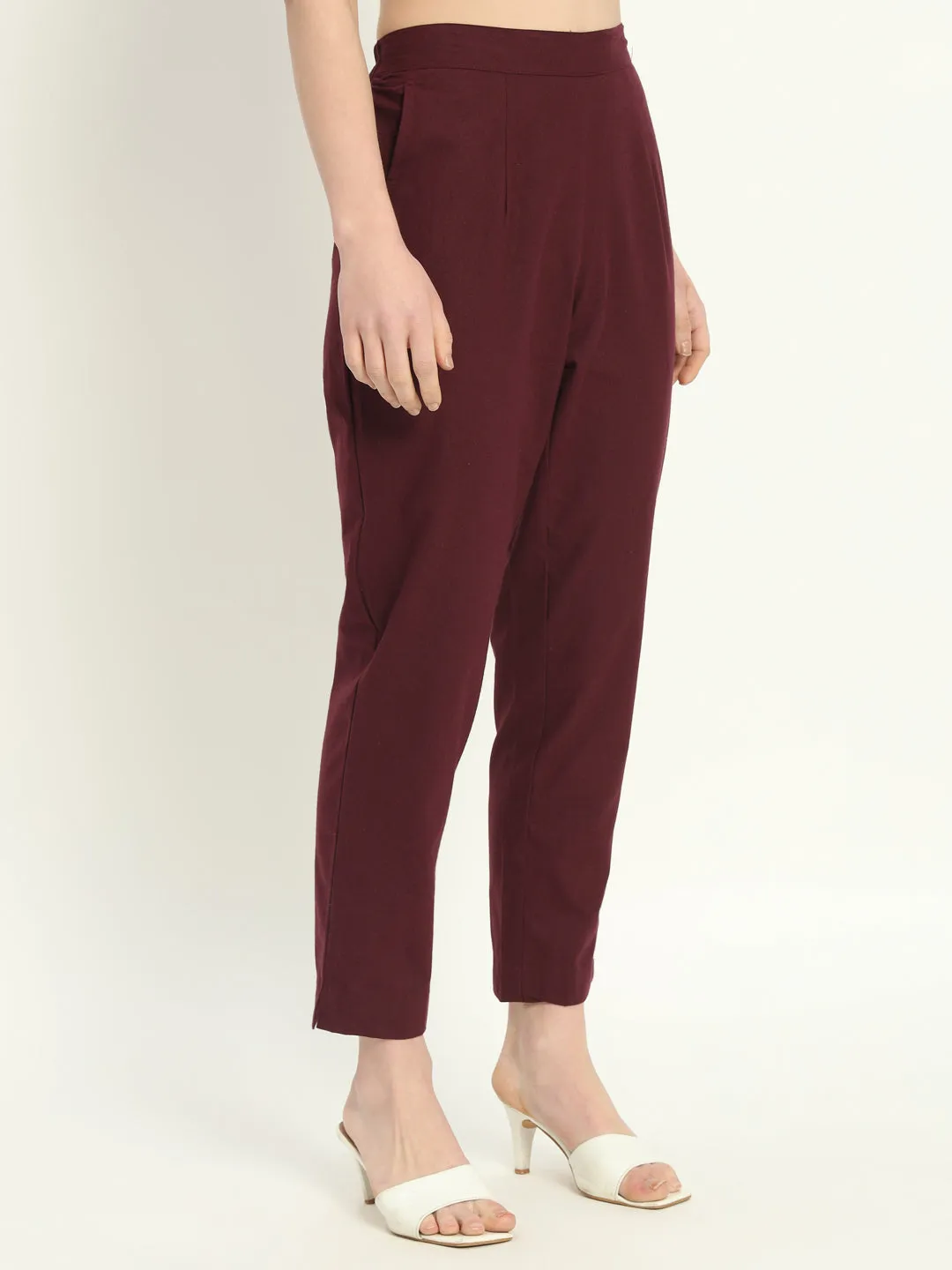 WINE COTTON PANTS
