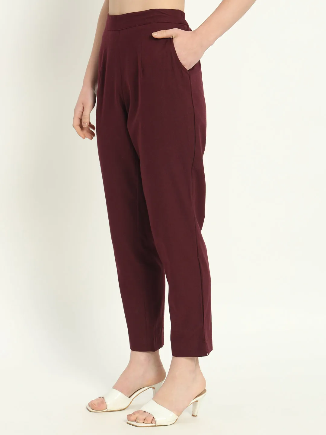 WINE COTTON PANTS