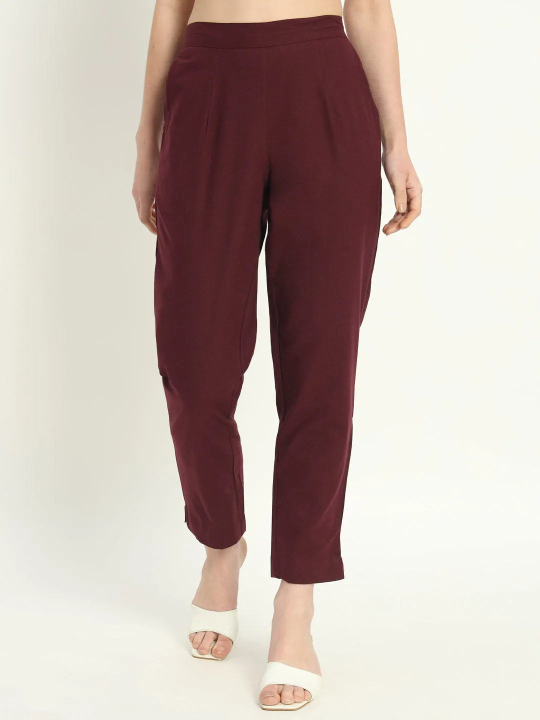 WINE COTTON PANTS