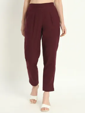 WINE COTTON PANTS