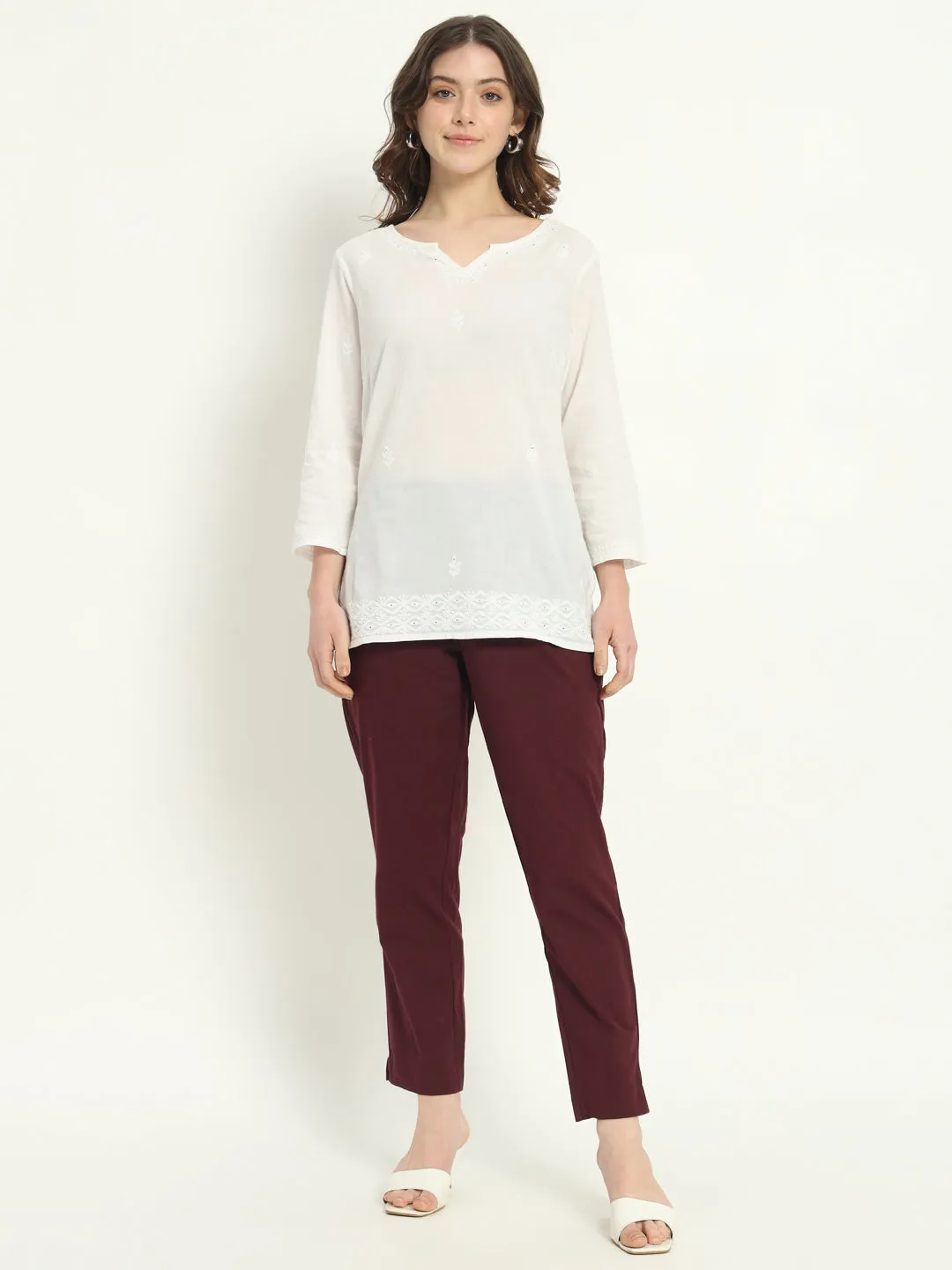 WINE COTTON PANTS