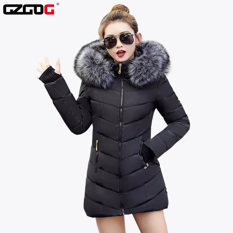 Women coat thick hoodie  winter coat slim women parka Down jacket