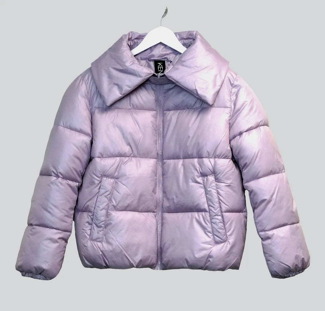 Women’s Full Zip Puffer Jacket in Lilac M