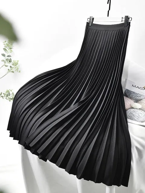 Women's High-Waist Luxury Pleated Skirt