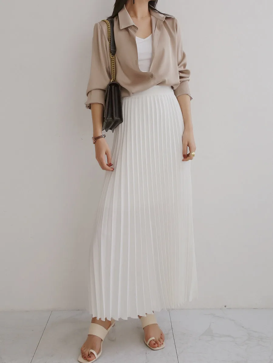 Women's High-Waist Luxury Pleated Skirt