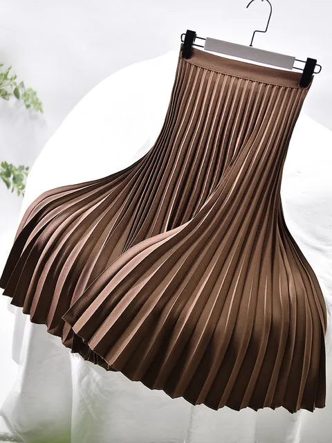 Women's High-Waist Luxury Pleated Skirt