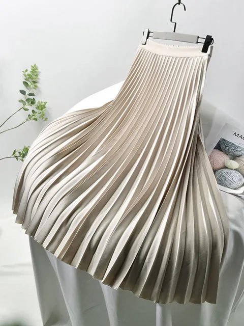Women's High-Waist Luxury Pleated Skirt