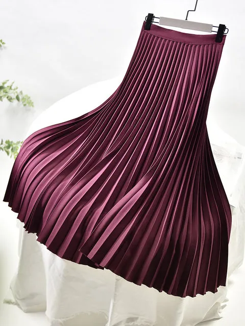 Women's High-Waist Luxury Pleated Skirt