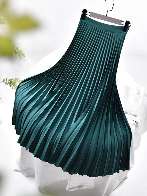 Women's High-Waist Luxury Pleated Skirt