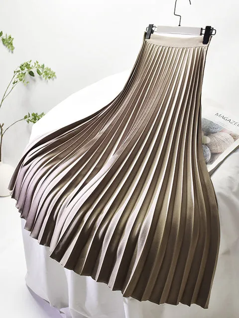 Women's High-Waist Luxury Pleated Skirt