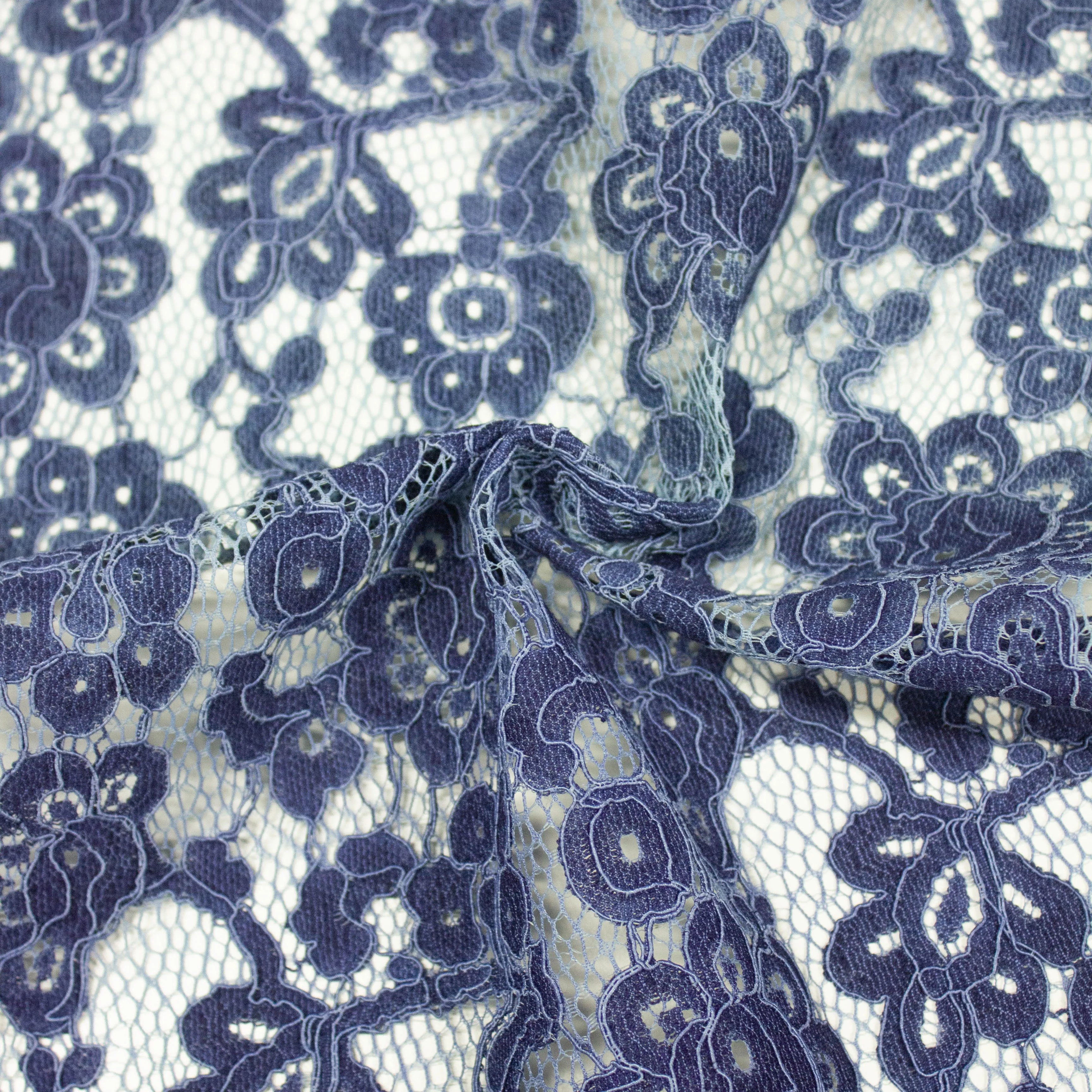 Yanzi Blue Floral Polyester Lace