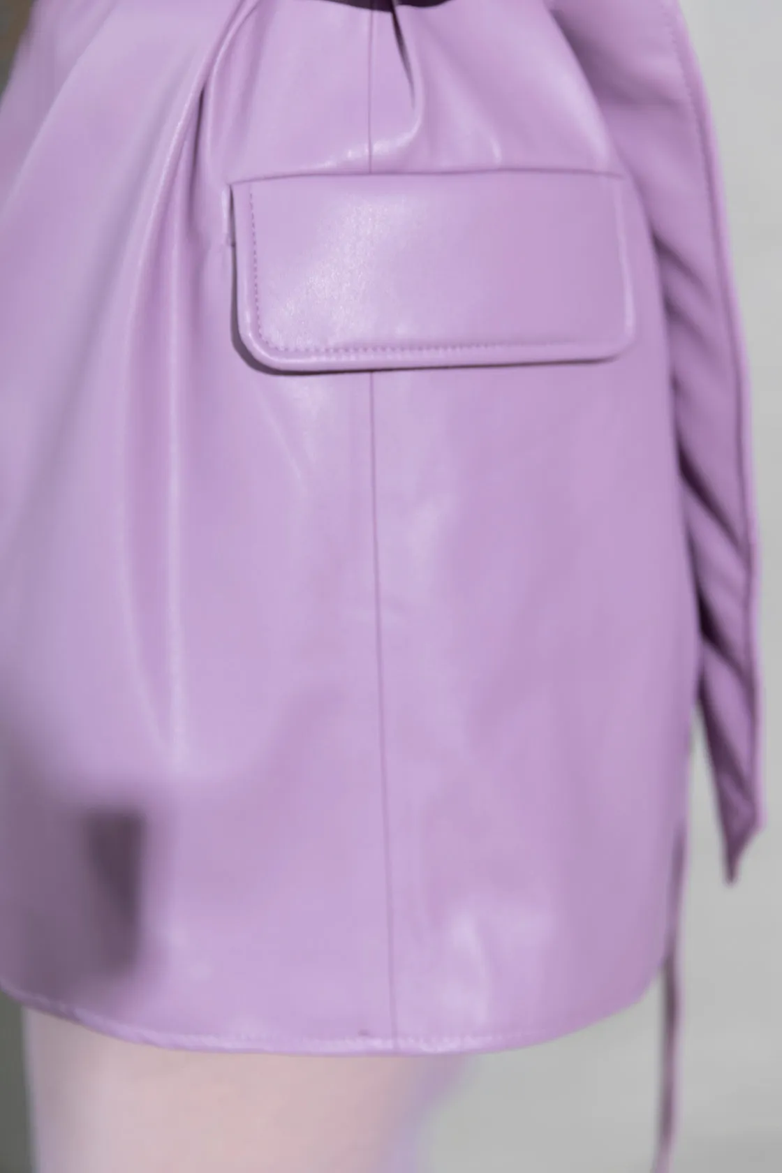 YOUR CANDY CRUSH Lilac Oversized Vegan Leather Blazer
