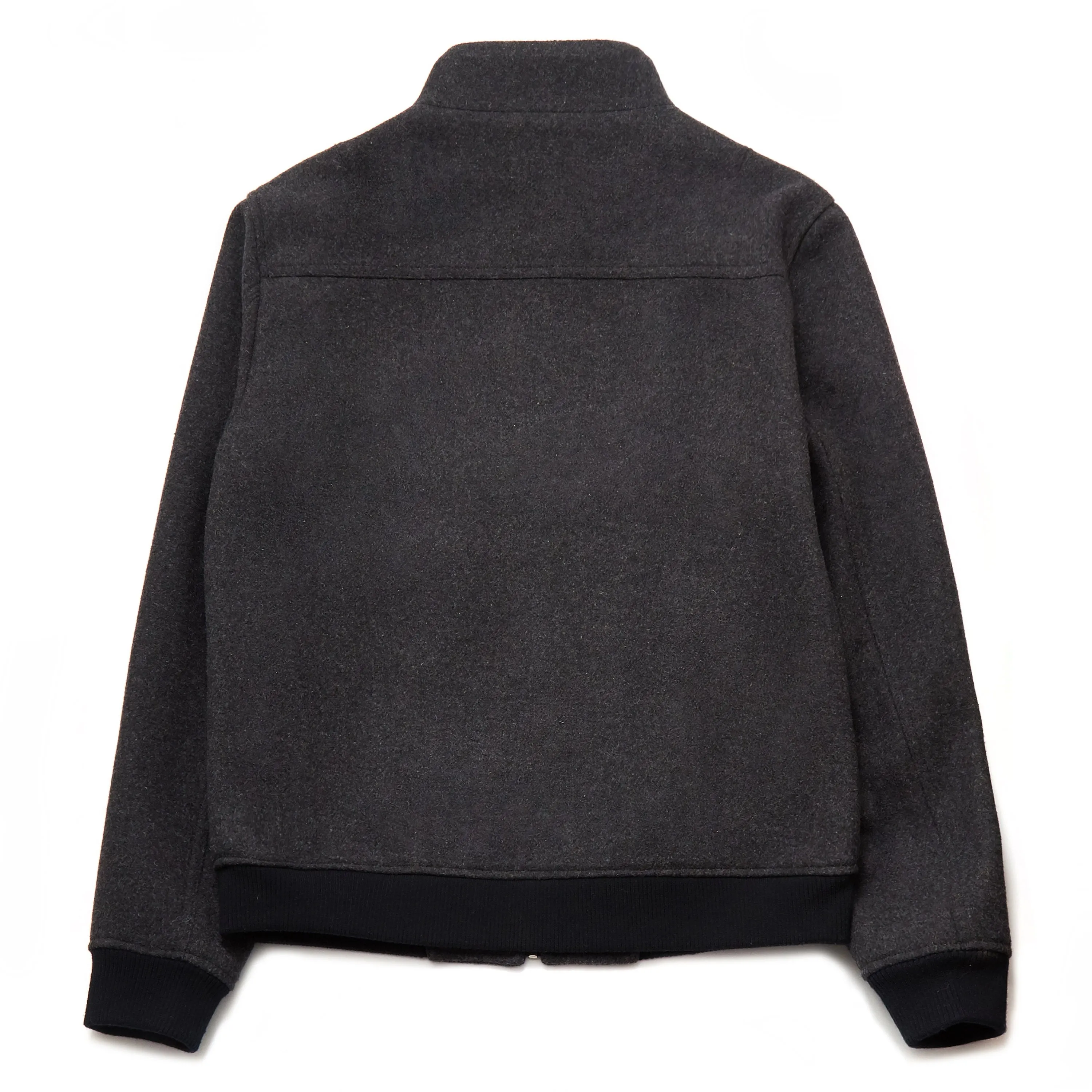 Zaire Wool Blend Bomber Jacket in Dark Grey