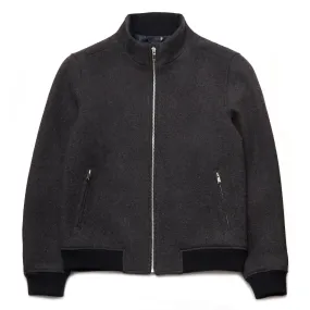 Zaire Wool Blend Bomber Jacket in Dark Grey