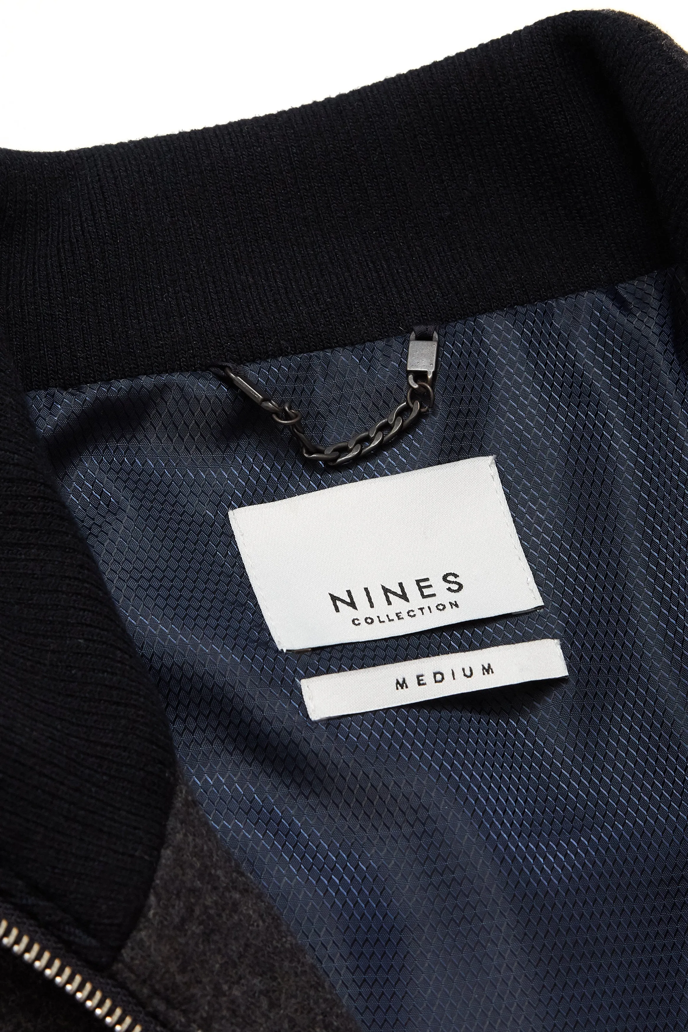 Zaire Wool Blend Bomber Jacket in Dark Grey
